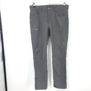 LL Bean Men Size 34 x 32 Pants Gray Straight Leg Nylon Stretch Hike Quick Dry